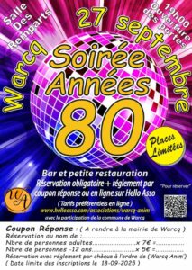 Lire la suite à propos de l’article Soirée Années 80 organisée par Warcq Anim’ le 27/09/2025